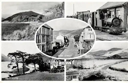 AK / Ansichtskarte  Towyn_Wales_UK Moel Cocyn High Street Tal Llyn Railway The Cader Range