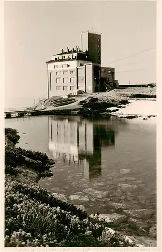 AK / Ansichtskarte  Vysoke_Tatry_SK Steinbachsee mit Drahtseilbahn auf der Lomnitzer Spitze