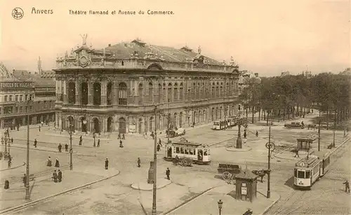 AK / Ansichtskarte  Anvers_Antwerpen Theatre flamand et Avenue du Commerce