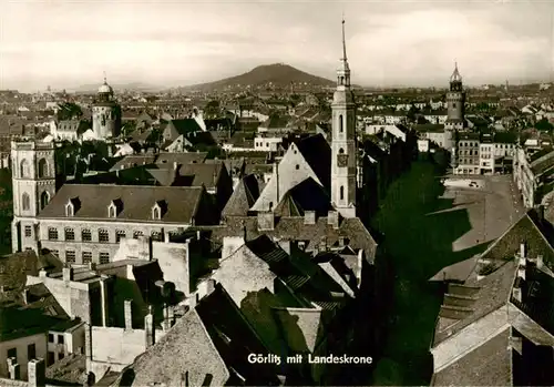 AK / Ansichtskarte  Goerlitz__Sachsen Stadtpanorama mit Blick zur Landeskrone