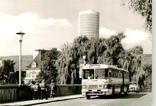 AK / Ansichtskarte  Jena__Thueringen Paradiesbruecke und Universitaets-Hochhaus Bus