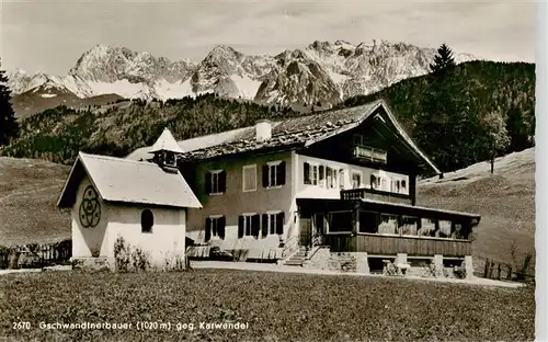 AK / Ansichtskarte  Garmisch-Partenkirchen Gschwandtnerbauer mit Karwendel