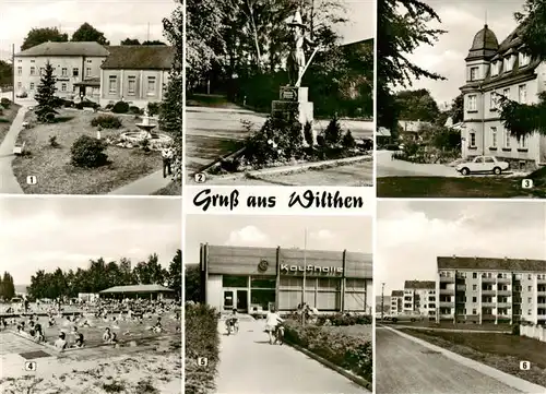 AK / Ansichtskarte  Wilthen Haus Bergland Pumphut der Hexenmeister der Oberlausitz DRK Zentralschule Stadtbad Kaufhalle Neubauten