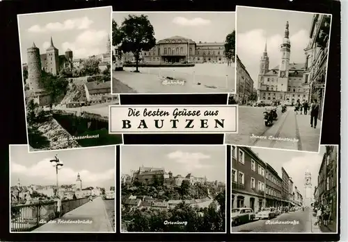 AK / Ansichtskarte  Bautzen Alte Wasserkunst Bahnhof Innere Landstrasse An der Friedensbruecke Ortenburg Reichenstrasse