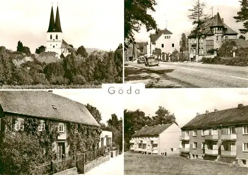AK / Ansichtskarte 73911426 Goeda_Sachsen Kirche Strassenpartie Ortsansichten