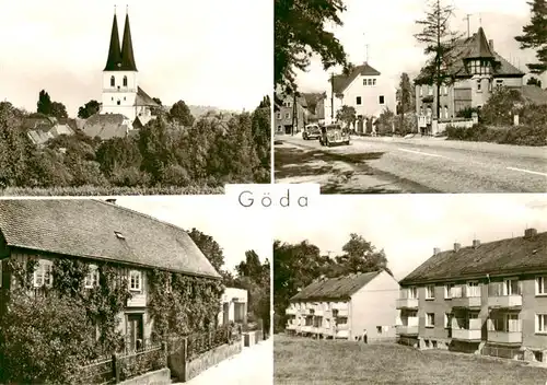 AK / Ansichtskarte  Goeda_Sachsen Kirche Strassenpartie Ortsansichten