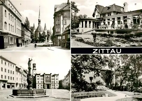 AK / Ansichtskarte  Zittau aeussere Weberstrasse HOG Burgteich Platz der Jugend Blumenuhr und Meissner Glockenspiel