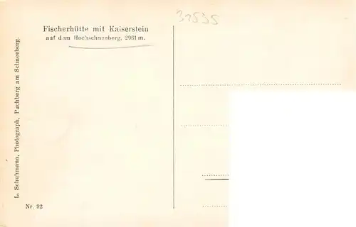 AK / Ansichtskarte  Fischerhuette_Schneeberg mit Kaiserstein