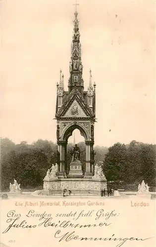 AK / Ansichtskarte  London__UK The Albert Memorial Kensington Gardens