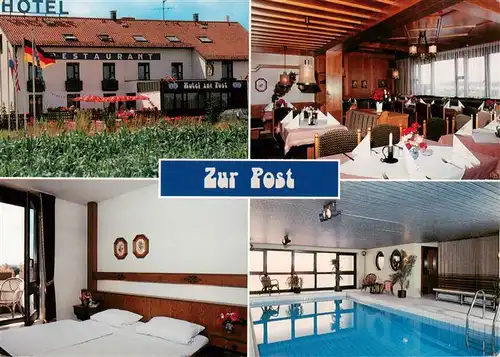 AK / Ansichtskarte 73911566 Hessdorf Hotel Restaurant Zur Post Gastraum Zimmer Hallenbad