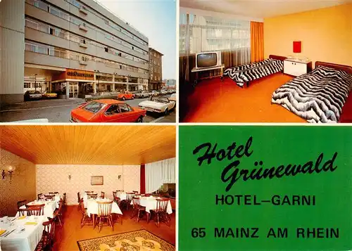 AK / Ansichtskarte  Mainz__Rhein Hotel Gruenewald Hotel Garni Gastraum Zimmer