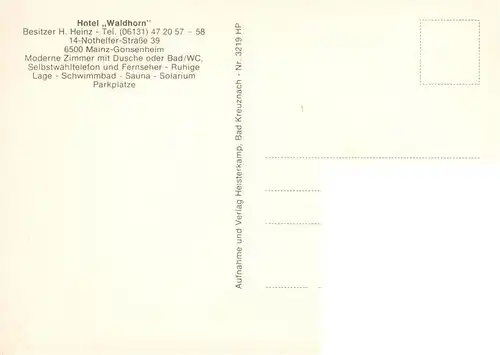 AK / Ansichtskarte  Gonsenheim Hotel Waldhorn Gastraeume Hallenbad