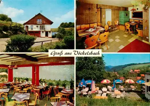 AK / Ansichtskarte 73911628 Voeckelsbach Bergcafe Odenwaldblick Restaurant Gastraeume Terrasse