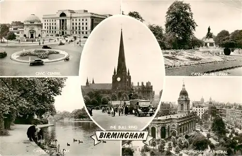 AK / Ansichtskarte  Birmingham__UK Civic Centre The Bull Ring Cannon Hill Park Birmingham Cathedral