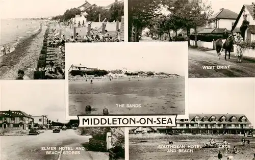 AK / Ansichtskarte 73911643 Middleton-on-Sea The Beach West Drive The Sands Elmer Hotel Soutdean Hotel