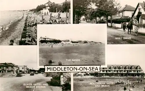 AK / Ansichtskarte  Middleton-on-Sea The Beach West Drive The Sands Elmer Hotel Soutdean Hotel