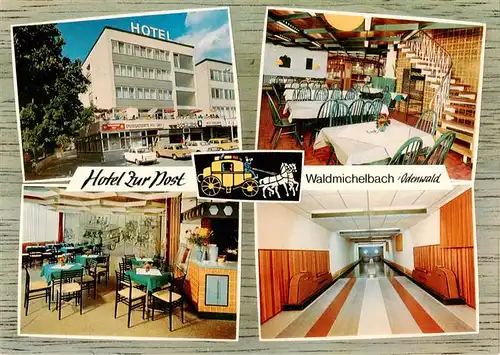 AK / Ansichtskarte 73911709 Waldmichelbach_Wald-Michelbach Hotel zur Post Gastraeume Kegelbahn