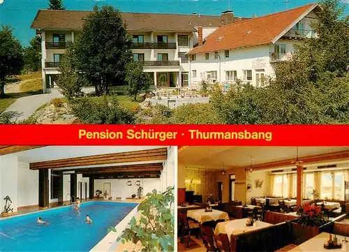 AK / Ansichtskarte 73911720 Thurmansbang Pension Schuerger Hallenbad Gaststube