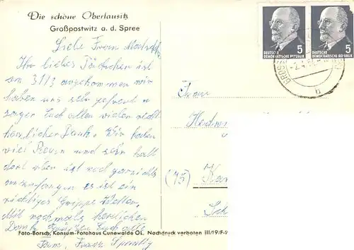 AK / Ansichtskarte  Grosspostwitz_Oberlausitz Teilansichten Panorama Spreepartie