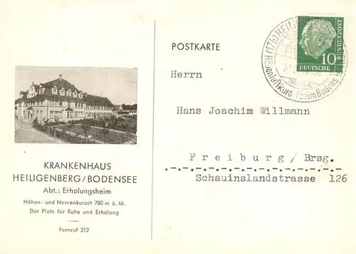 AK / Ansichtskarte 73911727 Heiligenberg_Baden Krankenhaus Heiligenberg Erholungsheim