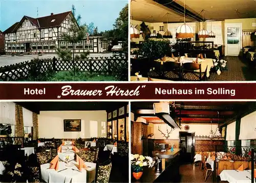 AK / Ansichtskarte 73911729 Neuhaus_Solling Hotel Brauner Hirsch Gaestehaus Gastraeume