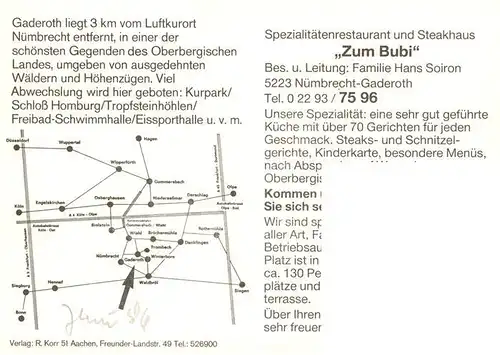 AK / Ansichtskarte  Gaderoth Spezialitaetenrestaurant und Steakhaus Zum Bubi Gastraeume