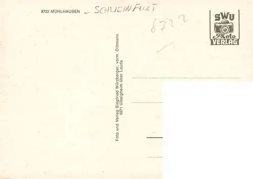 AK / Ansichtskarte  Muehlhausen_Schweinfurt Panorama Kirche Gasthaus Ortspartie