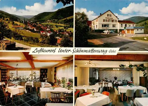 AK / Ansichtskarte 73911772 Unter_Schoenmattenwag Gasthaus Pension Metzgerei Zur Goldenen Krone Gastraeume