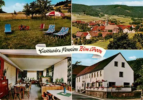 AK / Ansichtskarte  Hettigenbeuern_Buchen_Odenwald Gasthaus Pension Zum Loewen Gastraeume Liegewiese