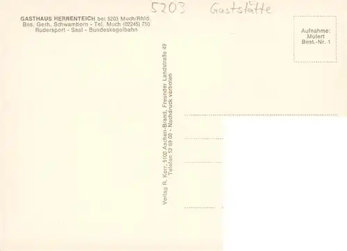 AK / Ansichtskarte  Much Gasthaus Herrenteich Gondelteich