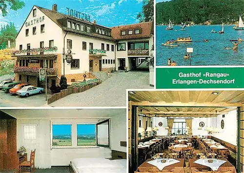 AK / Ansichtskarte 73911802 Dechsendorf Hotel Gasthof Rangau Gastraum Zimmer Gondelteich