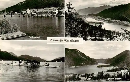 AK / Ansichtskarte  Techendorf_Weissensee_Kaernten_AT Seepanorama Ansicht von Westen und von Osten Faehre