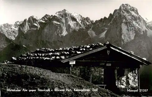 AK / Ansichtskarte  Ellmau_Elmau_Tirol_AT Hinterkaiser Alm mit Totenkirchl und Ellmauer Halt