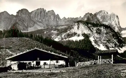 AK / Ansichtskarte  Ellmau_Elmau_Tirol_AT Kaisergebirge Wochenbrunneralm mit Ellmauer Halt