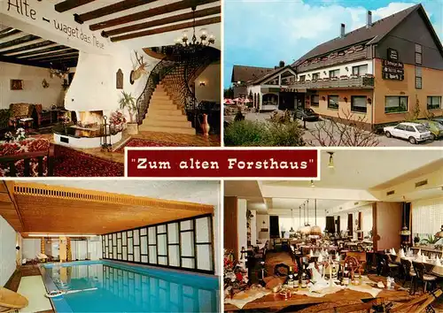 AK / Ansichtskarte 73911912 Vossenack Hotel Restaurant Zum alten Forsthaus Gastraum Kaminzimmer Hallenbad