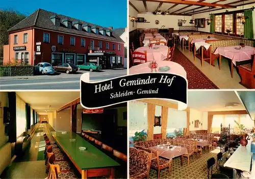 AK / Ansichtskarte 73911932 Gemuend_Eifel Hotel Restaurant Gemuender Hof Gastraeume Kegelbahn