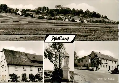 AK / Ansichtskarte 73911945 Spielberg_Gnotzheim mit Schloss Denkmal Gasthaus zum Hirschen