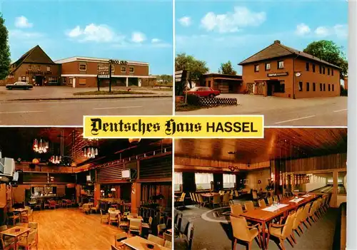 AK / Ansichtskarte 73911952 Hassel_Weser Deutsches Haus Disco Club Jaegerstube Saalbetrieb Kegelbahn