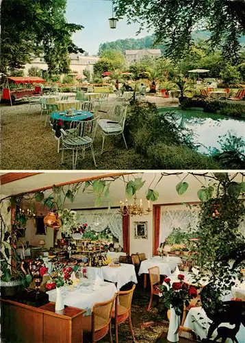 AK / Ansichtskarte  Hilchenbach Hotel Restaurant Deutscher Hof Gartenterrasse Gaststube