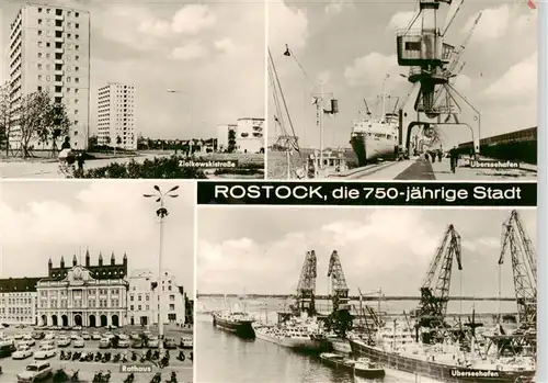 AK / Ansichtskarte  Rostock Zielkowskistrasse ueberseehafen Rathaus