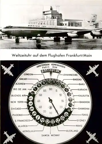 AK / Ansichtskarte  Flughafen_Airport_Aeroporto Frankfurt Main Weltzeituhr