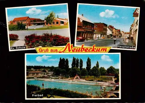 AK / Ansichtskarte 73912071 Neubeckum Ev Schule Hauptstrasse Freibad