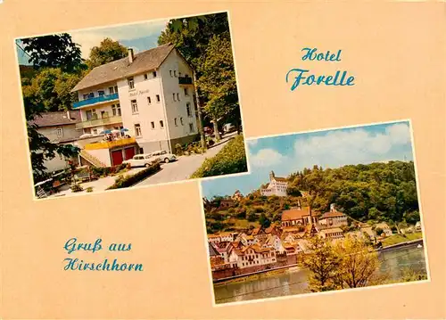AK / Ansichtskarte 73912109 Hirschhorn_Neckar Hotel Forelle Neckarpartie