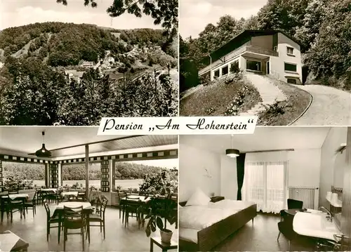 AK / Ansichtskarte  Waldmichelbach_Wald-Michelbach Pension Am Hohenstein Gastraum Zimmer Panorama