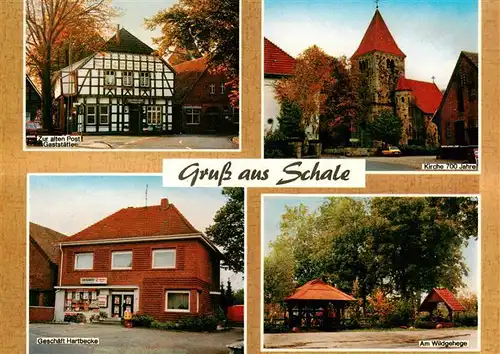 AK / Ansichtskarte 73912132 Schale Gaststaette Zur alten Post Kirche Geschaeft Hartbecke Am Wildgehege