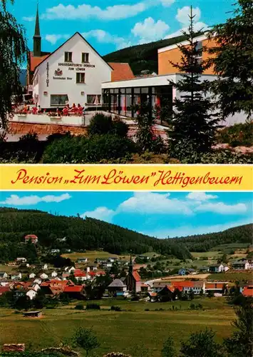 AK / Ansichtskarte 73912193 Hettigenbeuern_Buchen_Odenwald Pension Zum Loewen Ortsansicht mit Kirche