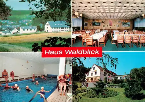 AK / Ansichtskarte  Herborn_Hessen Haus Waldblick Hallenbad Park Speisesaal