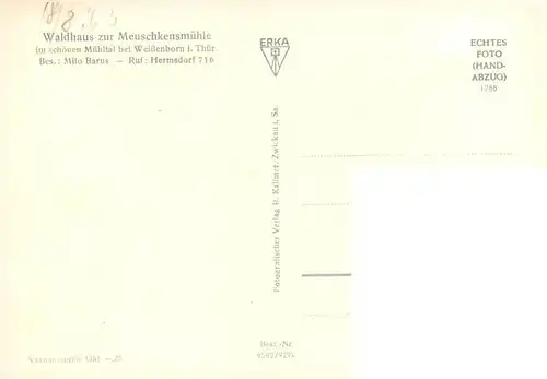 AK / Ansichtskarte  Weissenborn_Bad_Klosterlausnitz_Thueringen Waldhaus zur Meuschkensmuehle Details