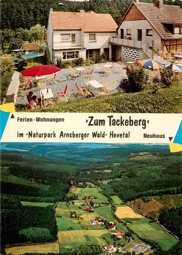 AK / Ansichtskarte 73912236 Stockum_Moehnesee Ferienwohnungen Zum Tackeberg Arnsbeerger Wald Fliegeraufnahme