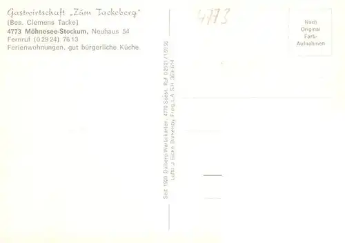 AK / Ansichtskarte  Stockum_Moehnesee Ferienwohnungen Zum Tackeberg Arnsbeerger Wald Fliegeraufnahme
